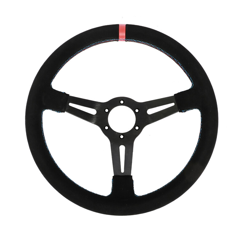 DriftShop Steering Wheel (70 mm Dish), "M Power" Edition, Black Suede